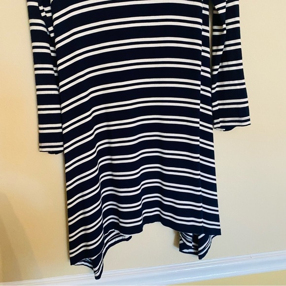 Maeve Anthropologie Navy Blue White Striped Nautical Marine Dress Size Small - Picture 11 of 15